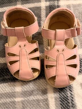 The Children's Place Pink T-Strap Baby Walker Sandals